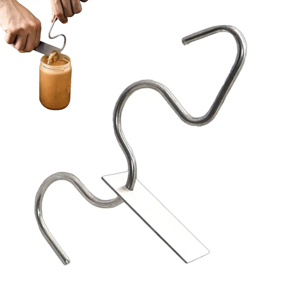 2Pcs Stainless Steel Peanut Butter Stirrer with Scraper