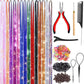 120cm 18-Color Hair Tinsel Kit Heat-Resistant Colored Hair Glitter for Girls
