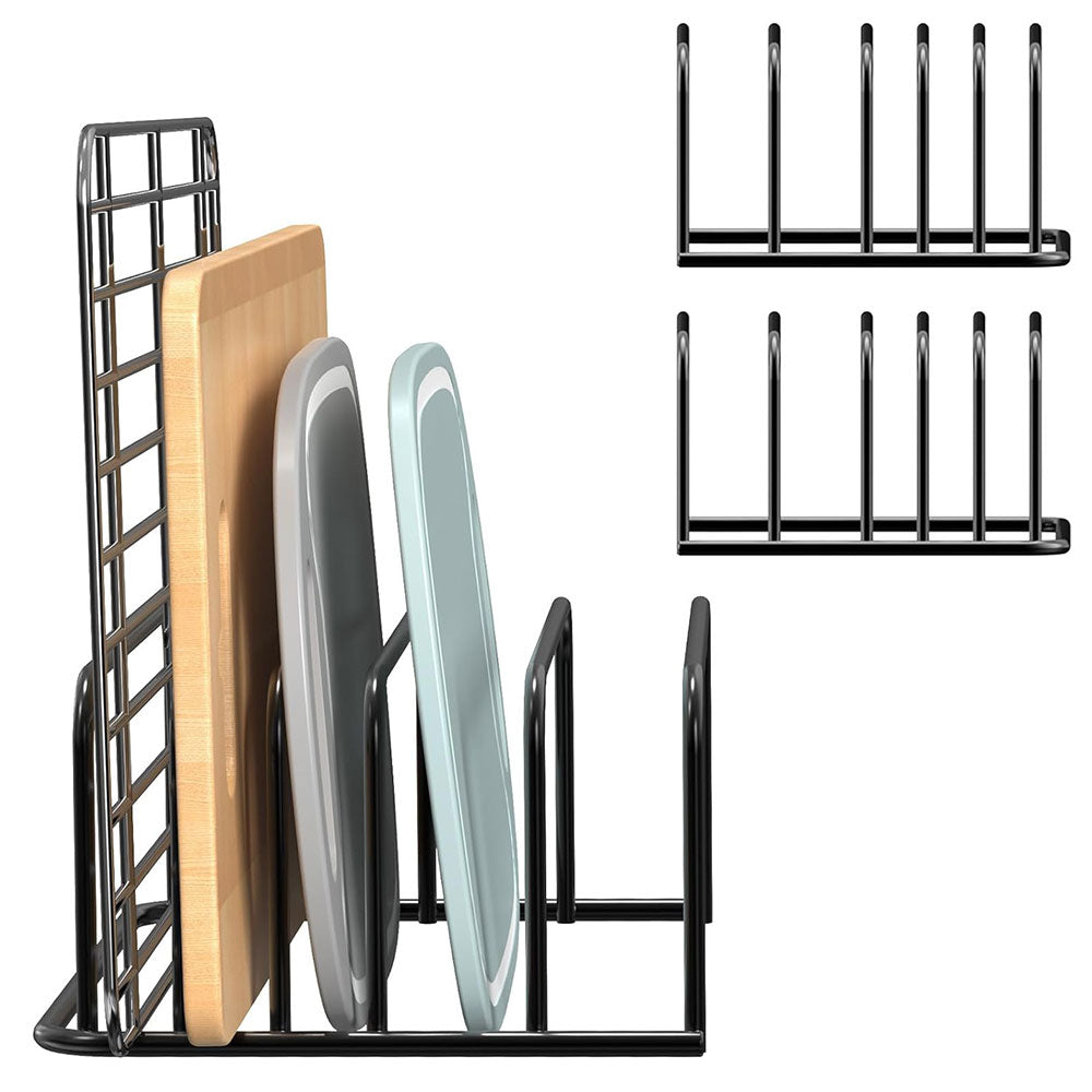 2Pcs Steel Cutting Board Organizers With 5 Slots Kitchen Cookware Organizer