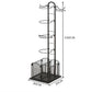4 Tier Sports Equipment Ball Storage Rack with Basket and Hooks