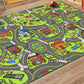 Car Track Play Mat Educational City Road Rug Non Slip Floor Playmat