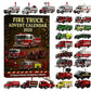 24-Days of 2D Flat Acrylic Fire Truck Christmas Advent Calendar