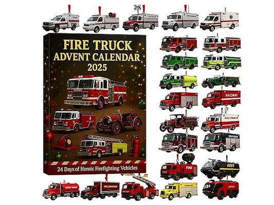 24-Days of 2D Flat Acrylic Fire Truck Christmas Advent Calendar