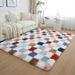 Soft Plush Shaggy Rug Checkered Thickened Non Slip Carpet for Living Room Bedroom