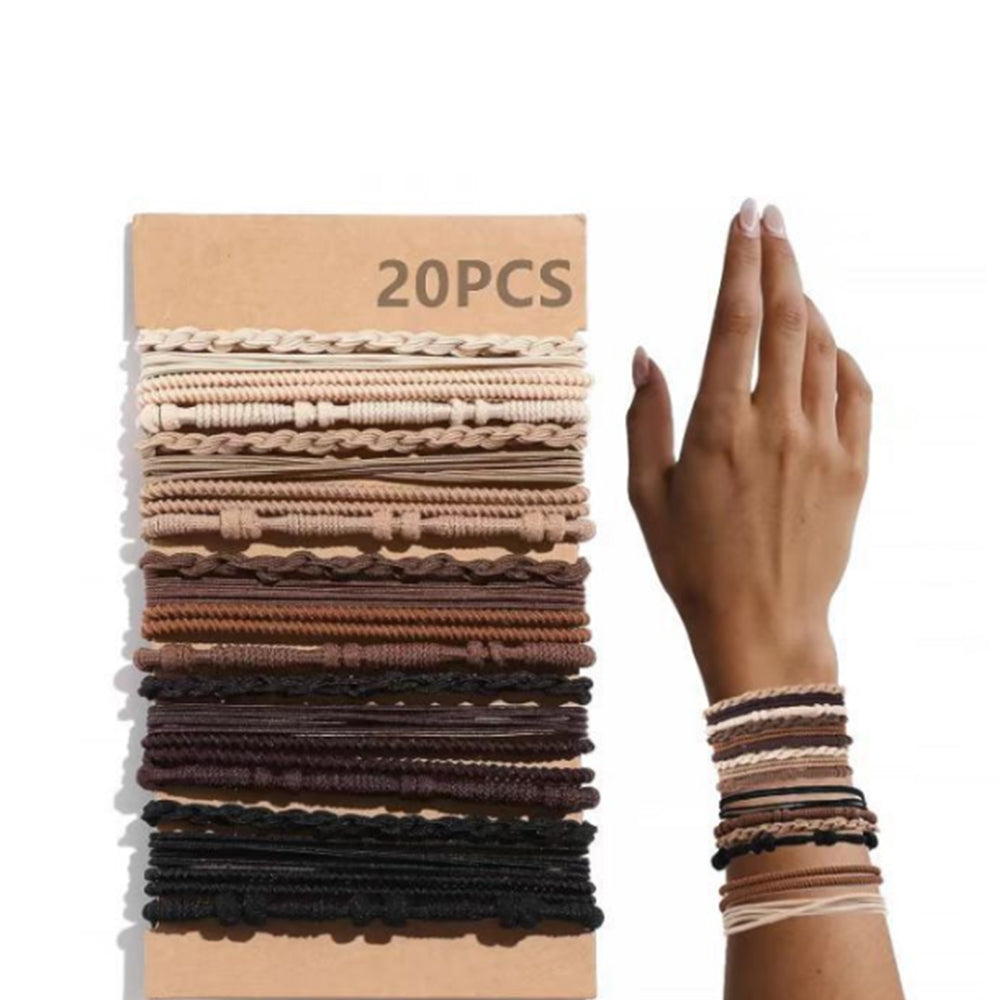 20Pcs Boho Elastic Hair Bands for Women