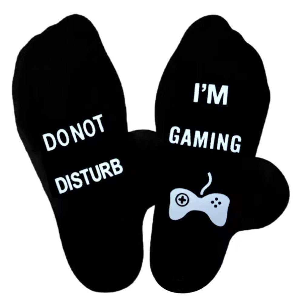 Funny Gaming Socks with Do Not Disturb I Am Gaming Text