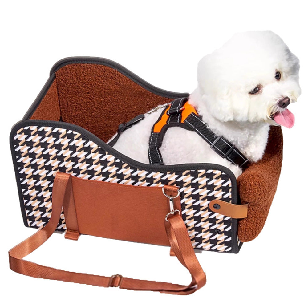 Car Center Console Pet Bed Foldable Dog Cat Seat for Small Pets