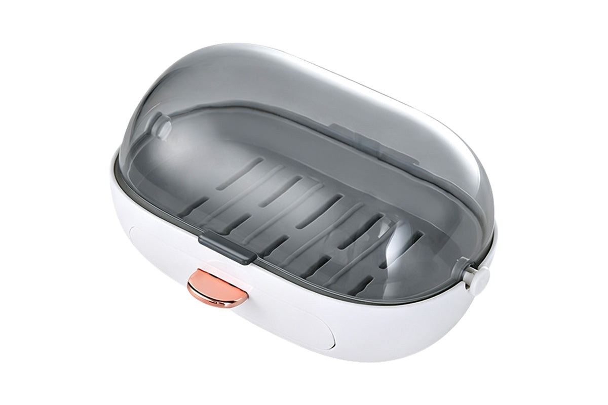 2pcs Soap Dish with Drip Tray Self-Adhesive Wall-Mounted Drain Tray Bar Soap Holder