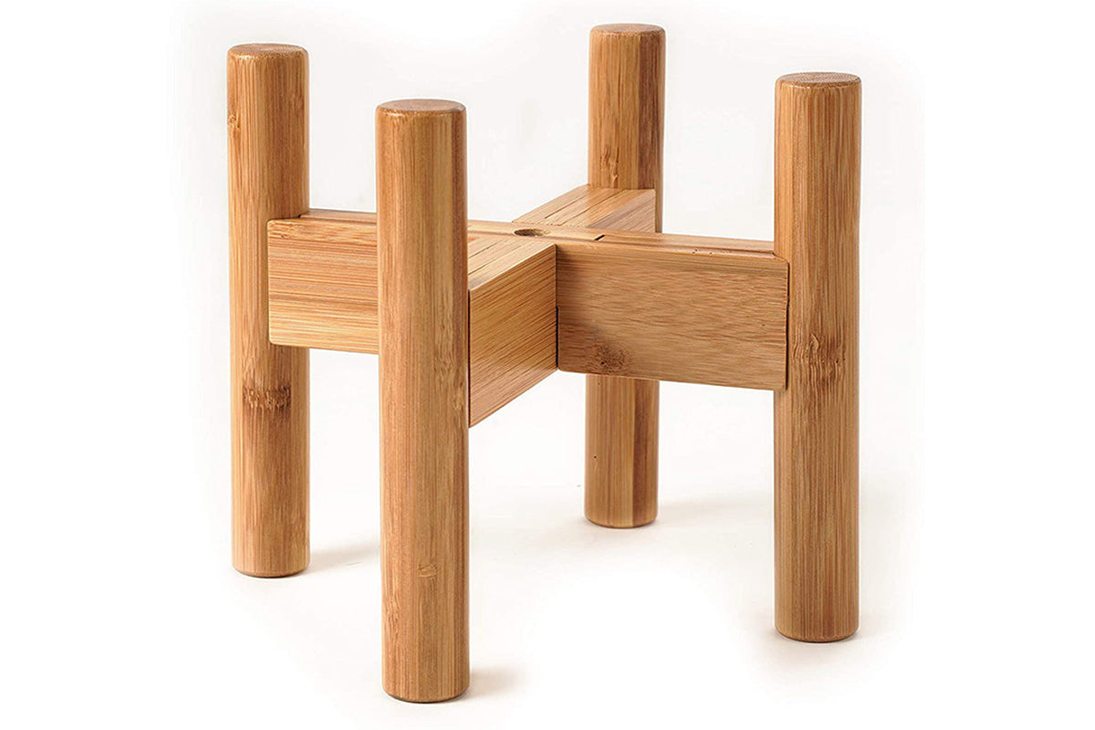 Adjustable Bamboo Plant Stand Holder Indoor for Stable Plant Display