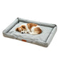 Square Raised Edge Oxford Fabric Sofa Pet Bed for Cats and Dogs-Grey