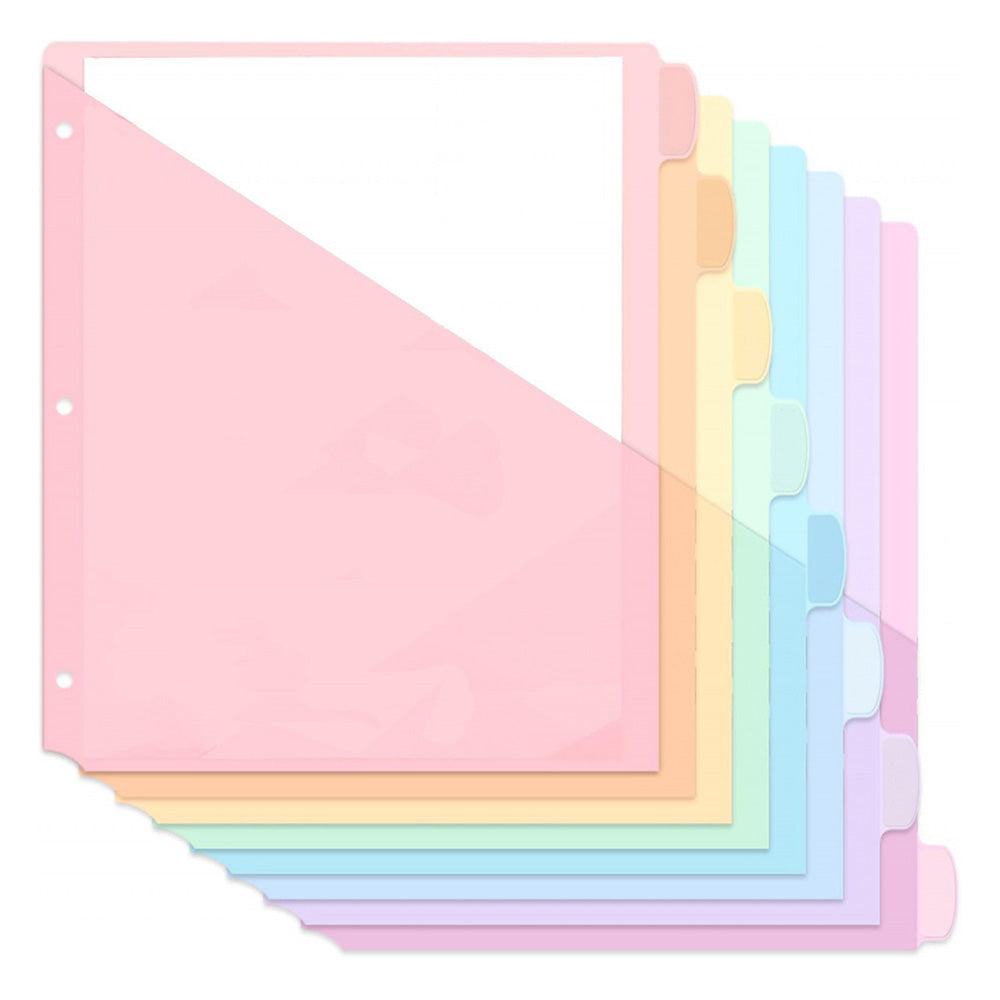 8 PCS Plastic Binder Dividers with Tabs A4 Subject Dividers for Student Teacher