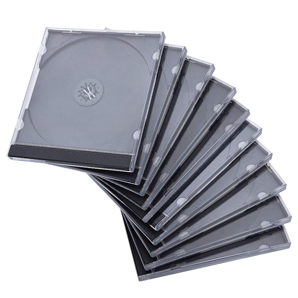 10 Pack Clear CD Jewel Cases for Storage