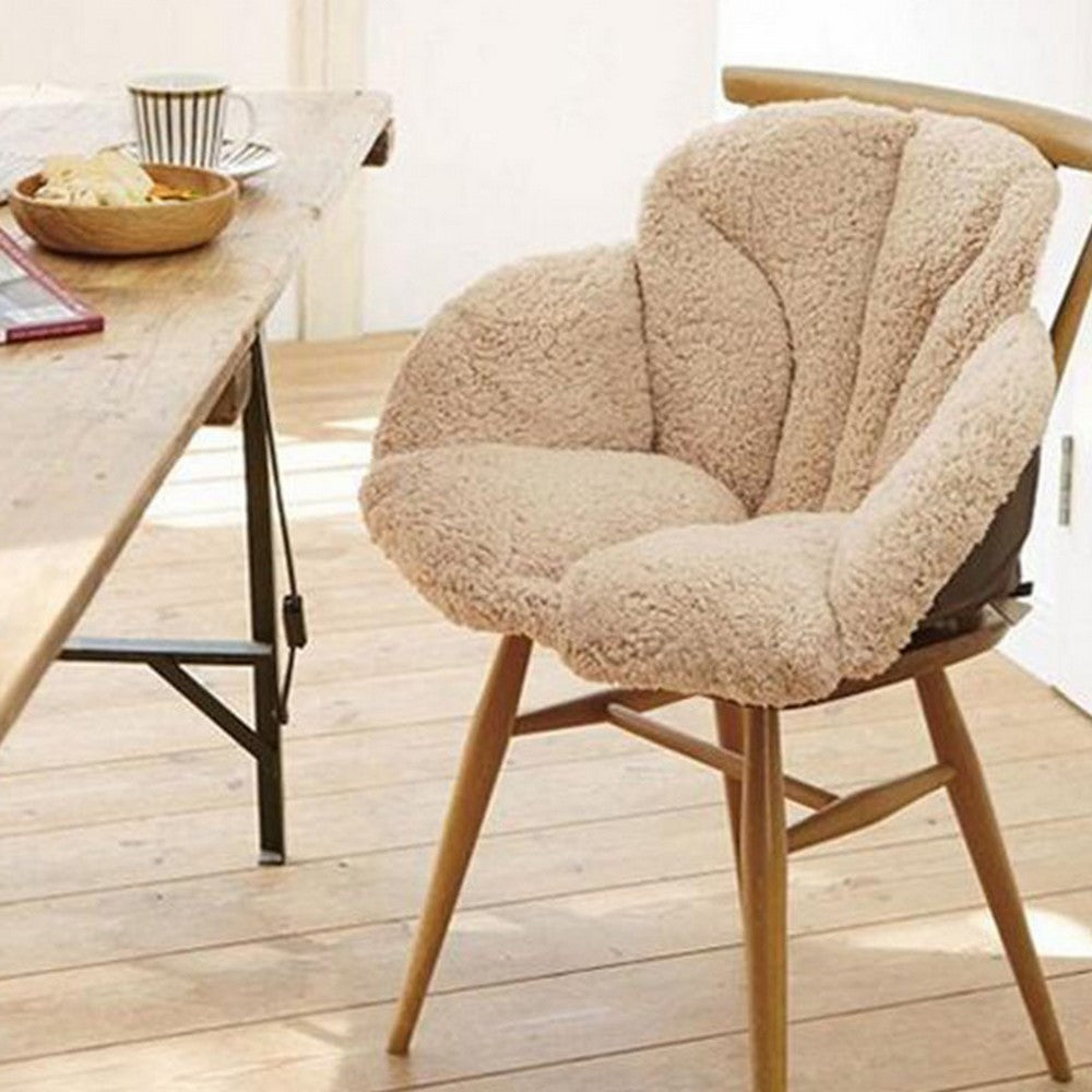 Fleece Chair Seat Cushion Lumbar Back Support Cushion
