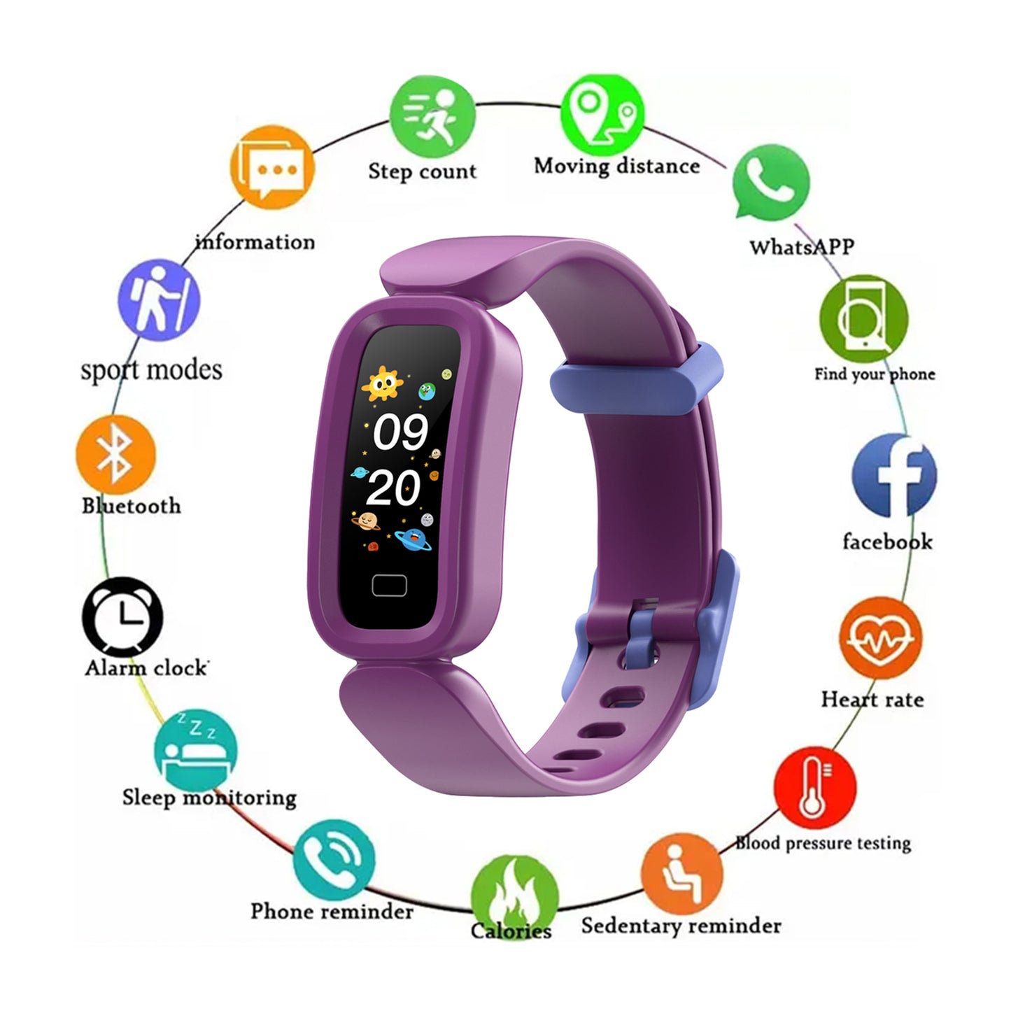 Sports Smart Bracelet Heart Rate Monitor Fitness Tracker Wristband