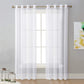 2Pcs 210x134cm Rod Pocket Sheer Curtain Voile Curtain Window Drape Privacy Draperies for Living Room