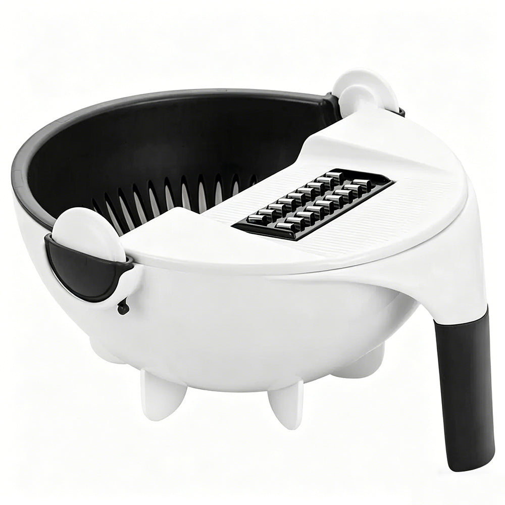 Multi Function Vegetable Cutter and Colander for Slicing Shredding Grating