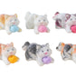 6Pcs Cute Flocked Cat Figurines Cat Playing Yarn Balls Garden Decor Set