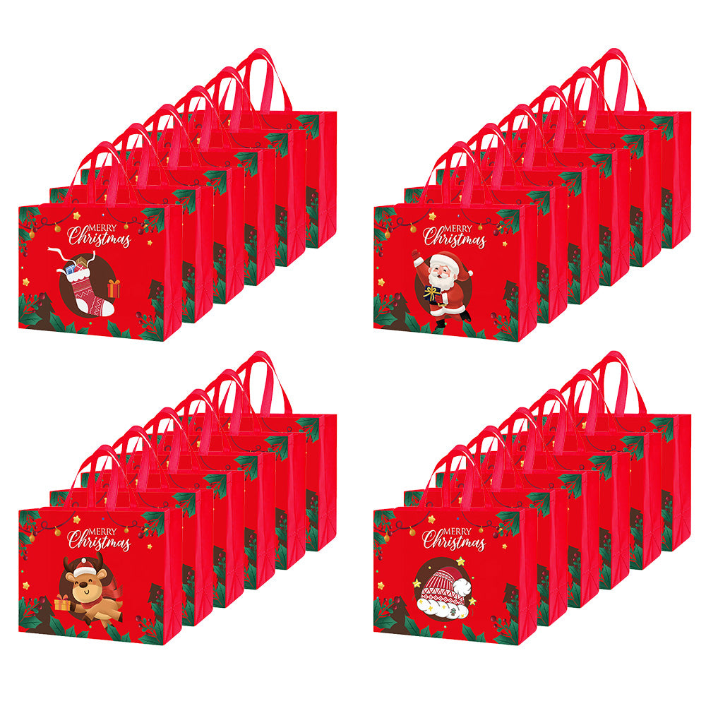 24Pcs Nonwoven Christmas and Halloween Handled Gift Shopping Bags