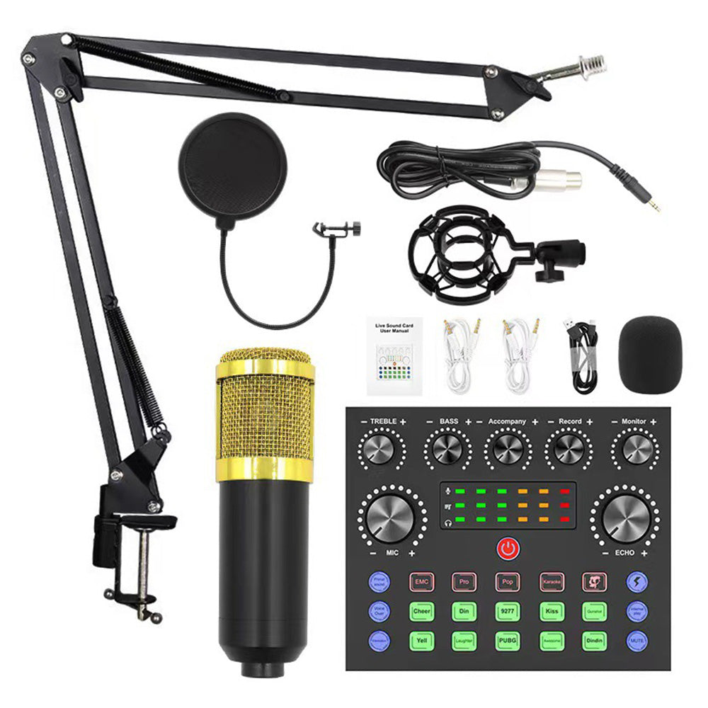 Recording Condenser Microphone Kit with Sound Card for Streaming YouTube TikTok