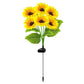 2 Pcs Solar Sunflower Lights for Outdoor Garden Patio Lawn Waterproof