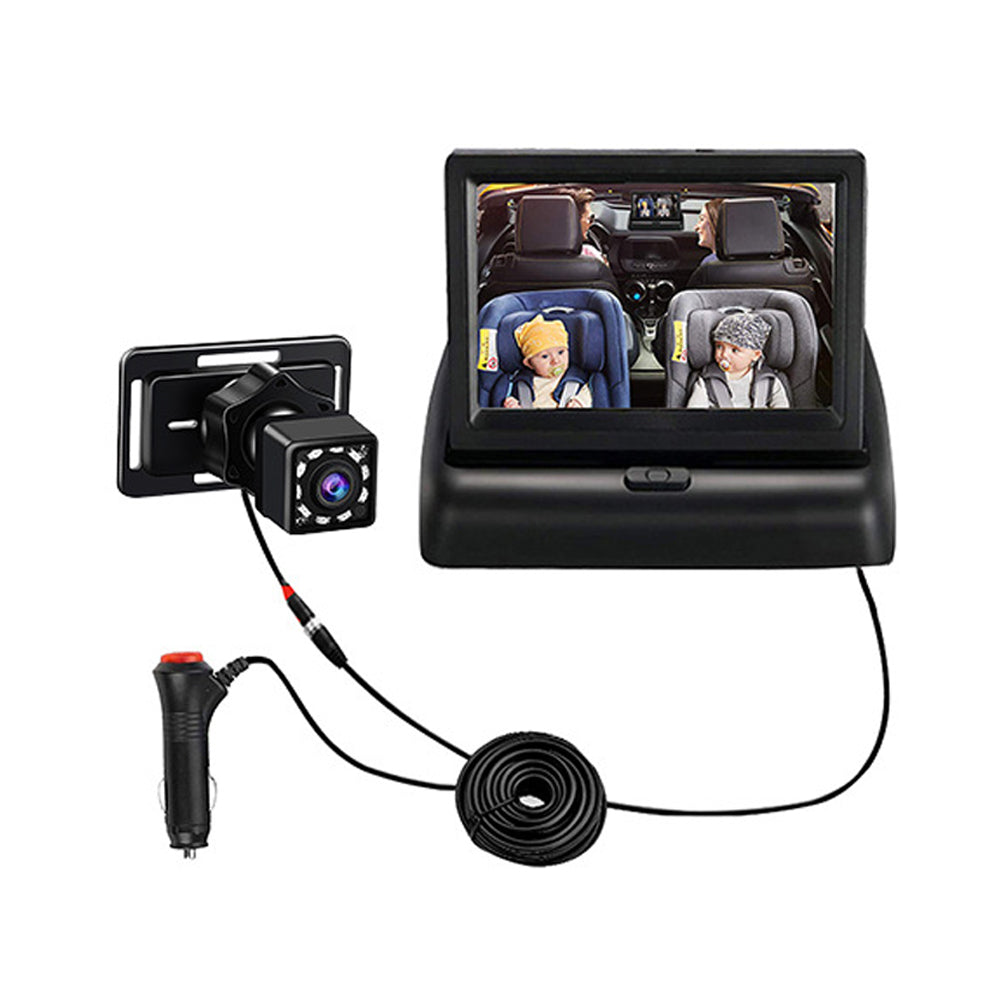 Kids Car Camera with 4.3 Inch Folding Monitor