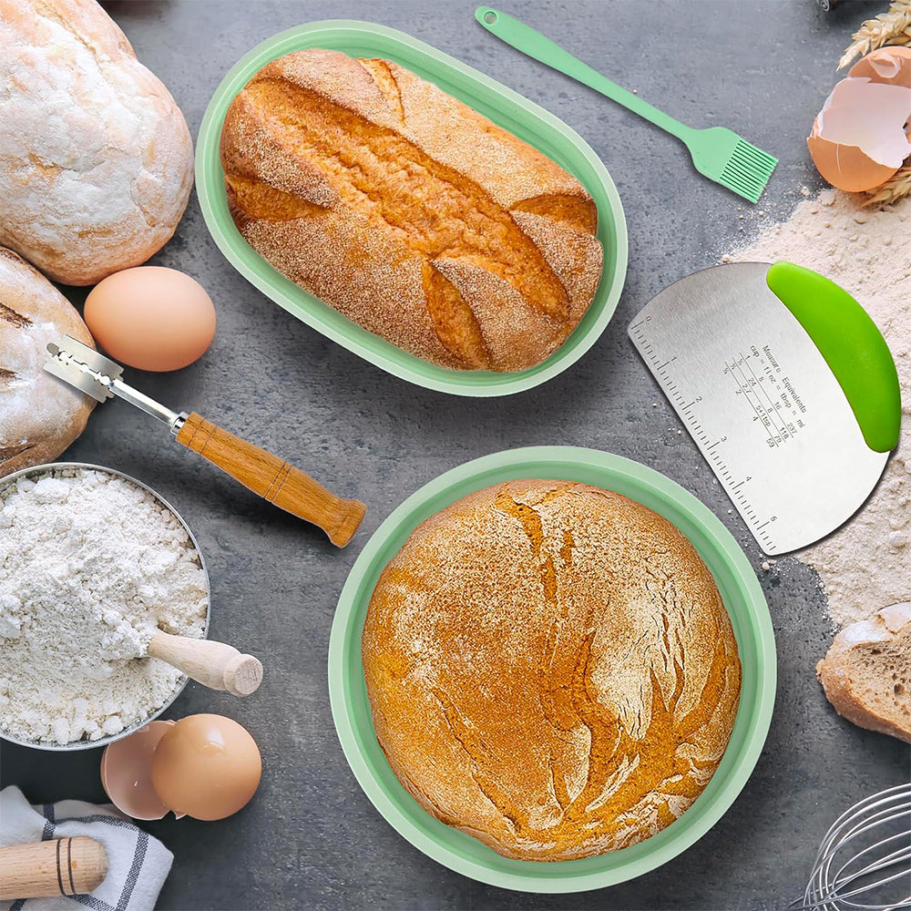 2Pcs Silicone Bread Baking Supplies Dough Proofing Bowl