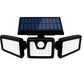 74LED Solar Powered 3 Heads Wide Angle Illumination IP65 Waterproof Wall Light