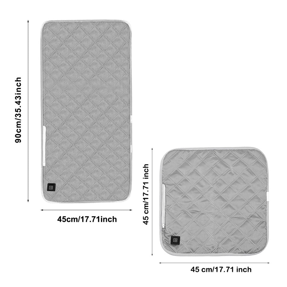 USB Heated Seat Chair Cushion Seat Cushion With 3 Heating Modes-Grey