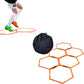 6Pcs Hexagonal Soccer Agility Ring Set with Clips and Carry Bag