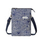 5 Layer Leaf Pattern Canvas Cell Phone Crossbody Bag