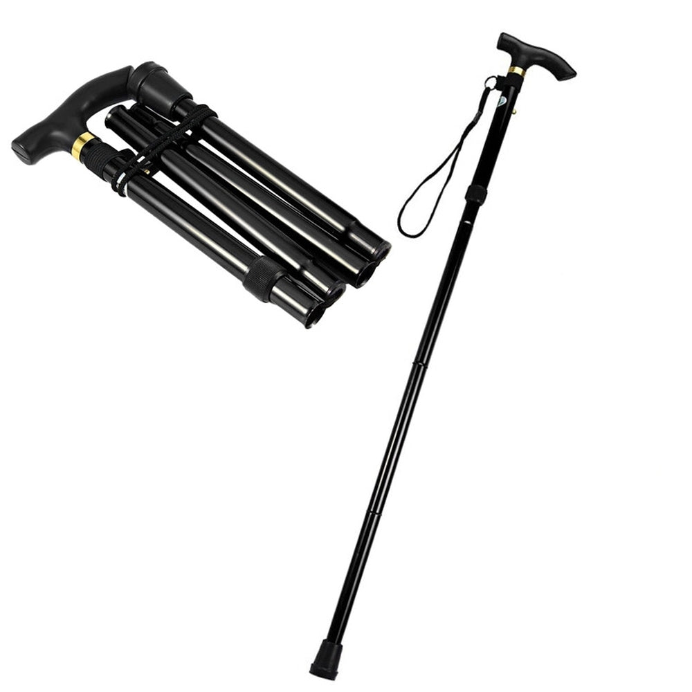 Lightweight Adjustable Folding Walking Stick Aluminium Travel Cane Non Slip