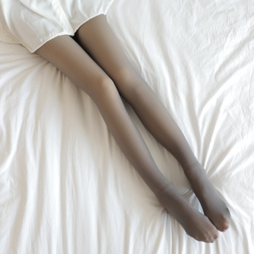 Thick Translucent Tights Stockings Warm Fleece Lined High Waist Leggings for Winter