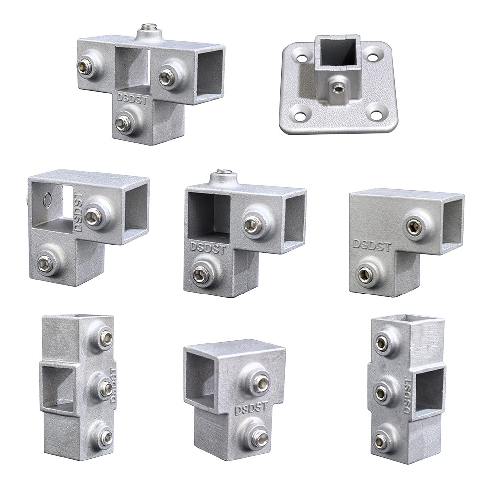8 Piece 25x25mm Aluminum Alloy Square Tube Connector Set
