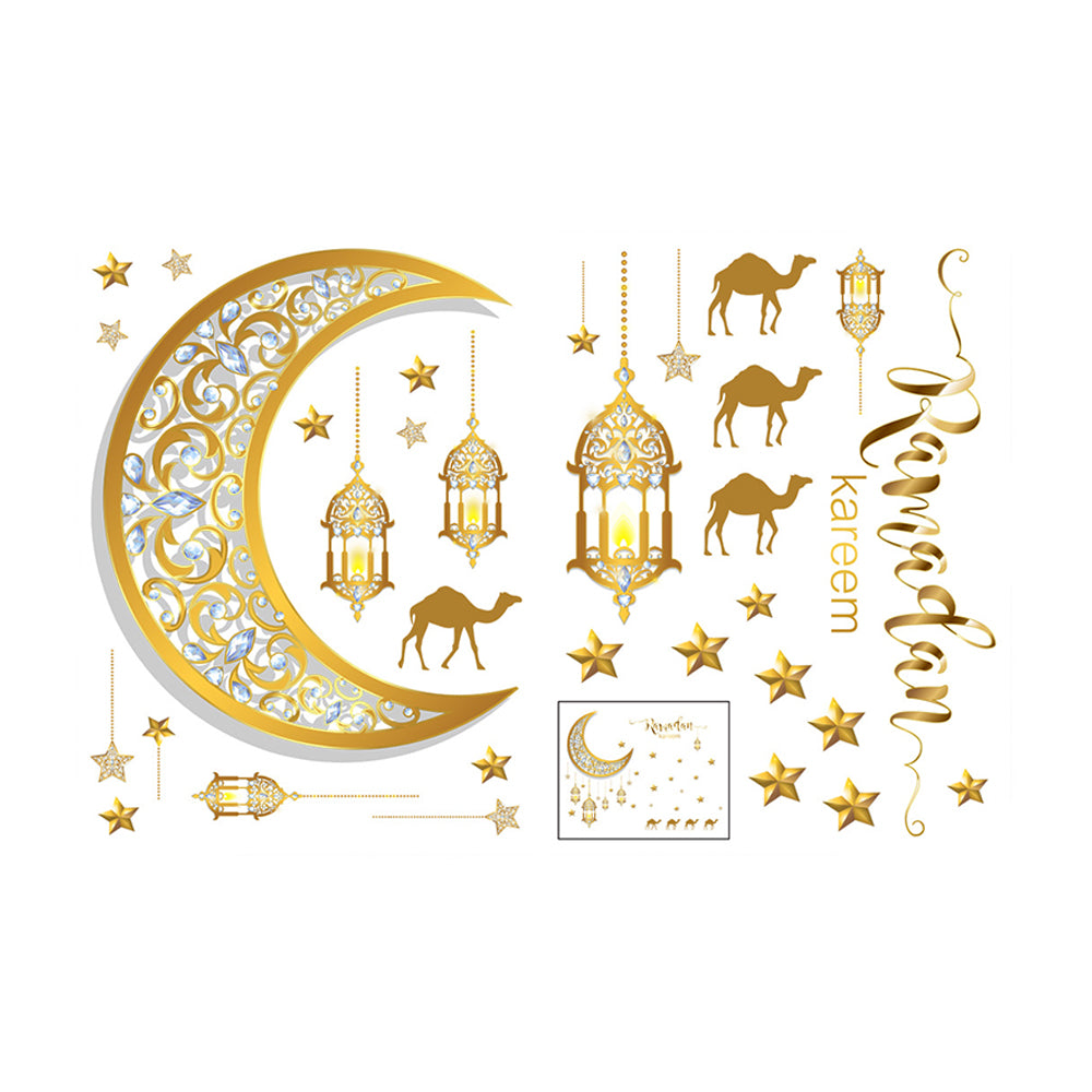 Set of Crescent Star Camel Lights Wall Sticker