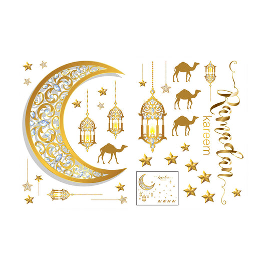 Set of Crescent Star Camel Lights Wall Sticker