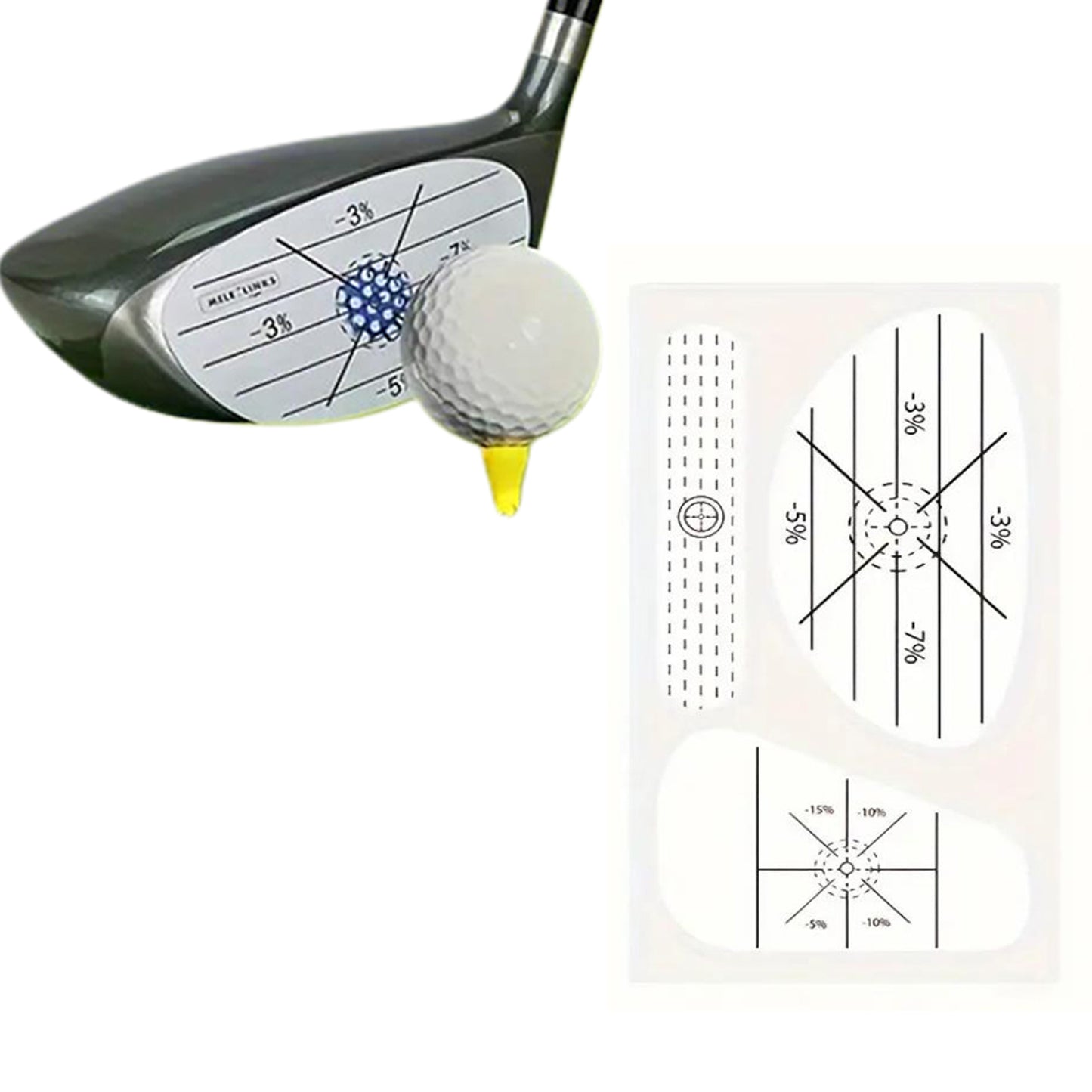 300Pcs Golf Impact Aid Stickers for Golf Putters- 100 Sheets