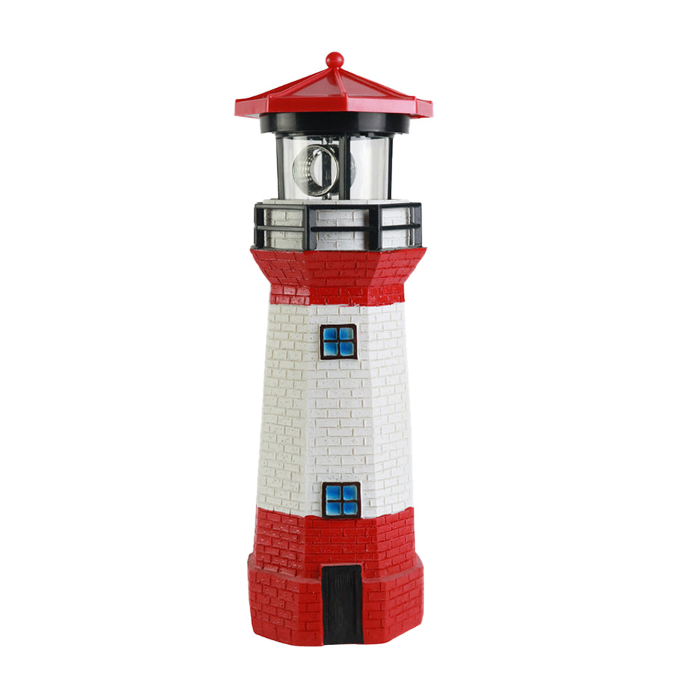 LED Outdoor Solar Lighthouse with Rotating Beacon