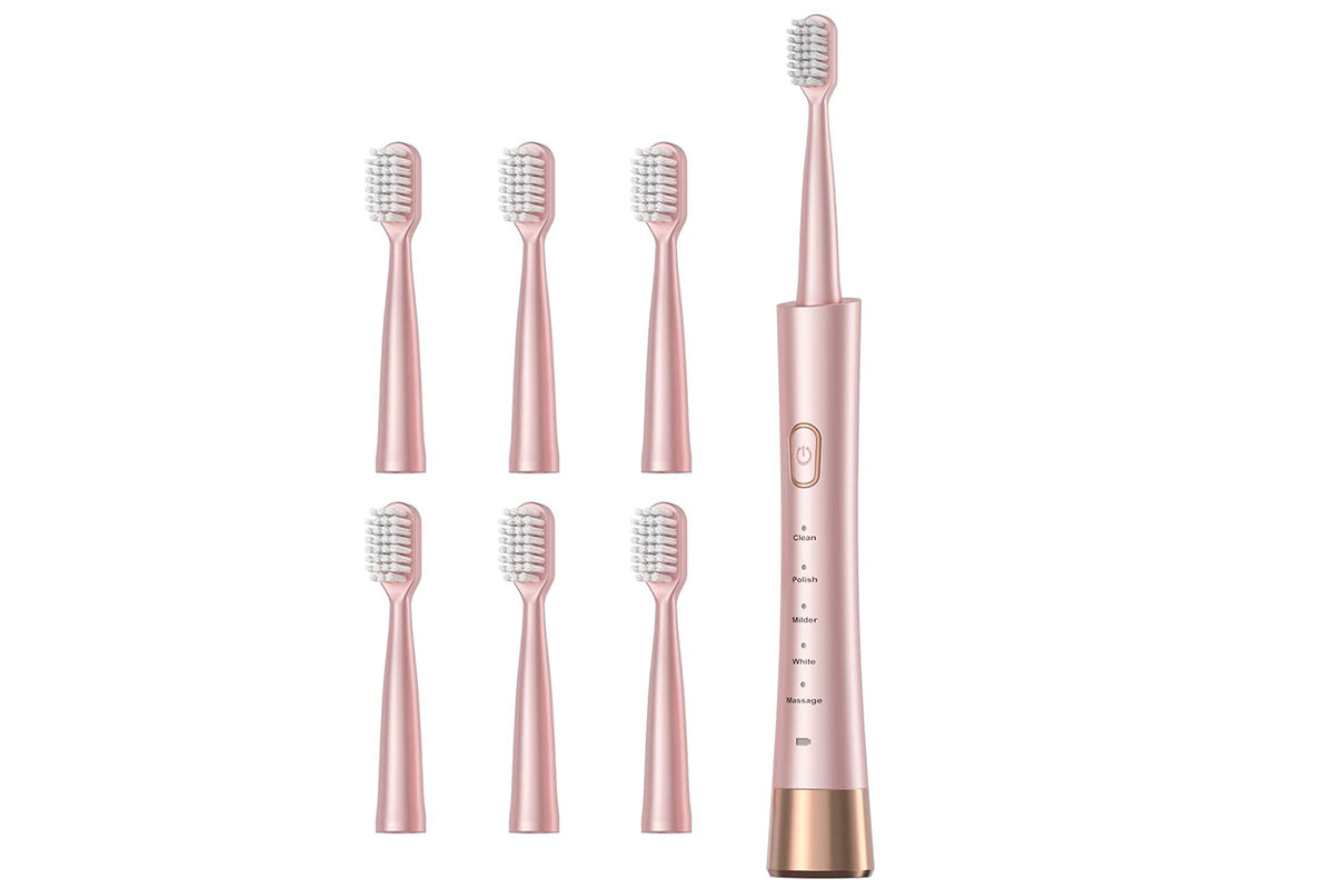 Electric Toothbrush for Adults with 6 Brush Heads and Smart Timer Sonic Toothbrush