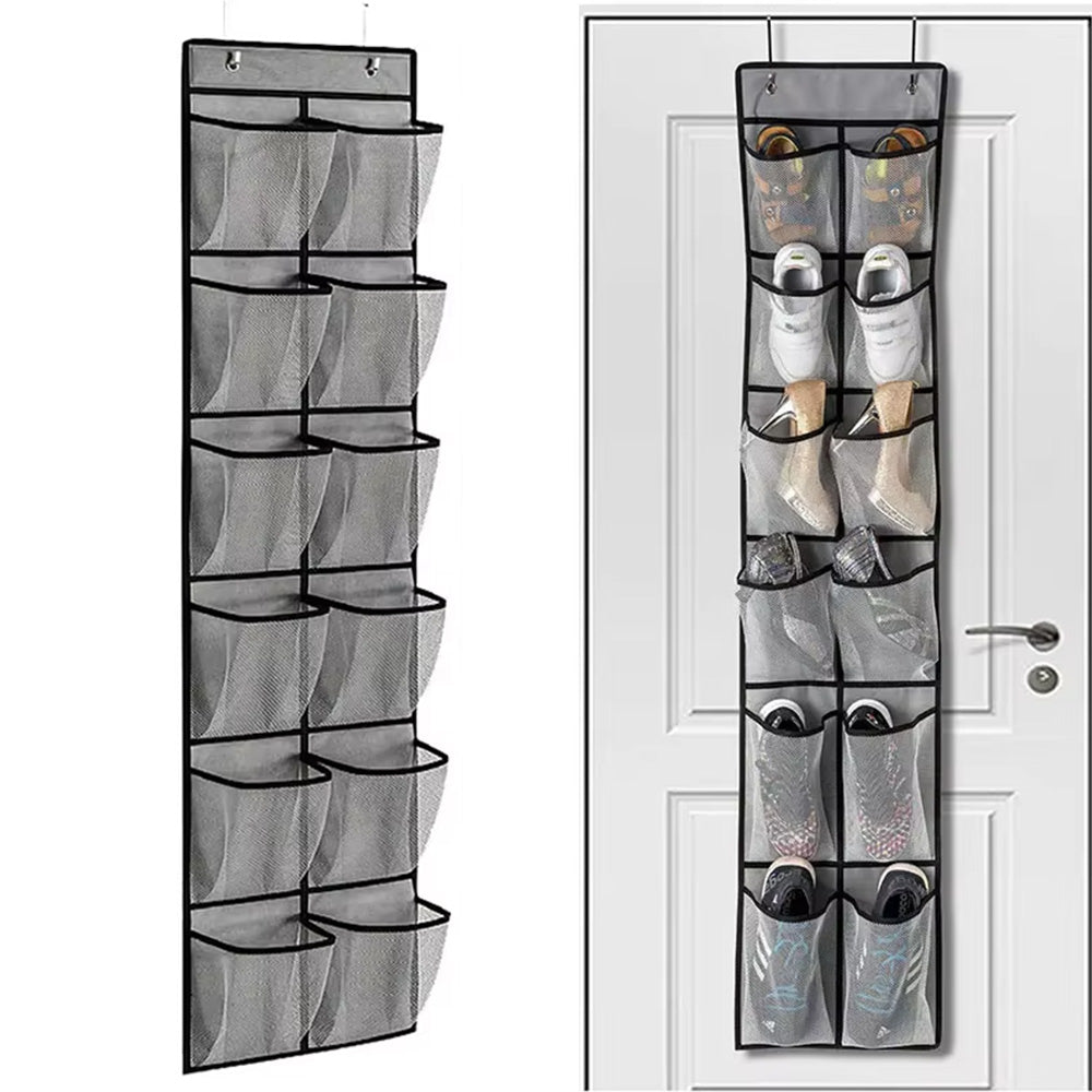 12 Pockets Hanging Shoe Storage Over The Door Shoe Organizer Shoe Rack Holder