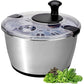 5L Stainless Steel Salad Spinner Vegetable and Fruit Washer Dryer Bowl