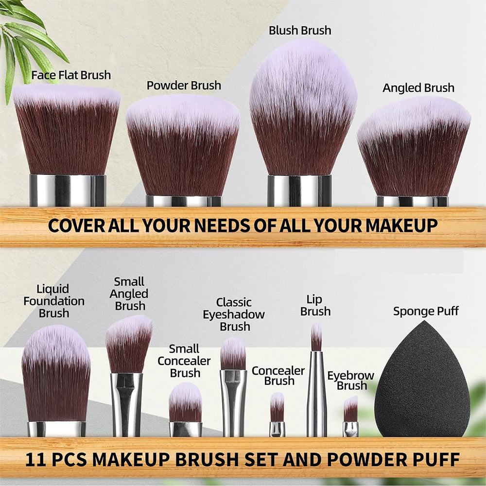 18Pcs Makeup Brushes Set with Makeup Sponges and Storage Bucket