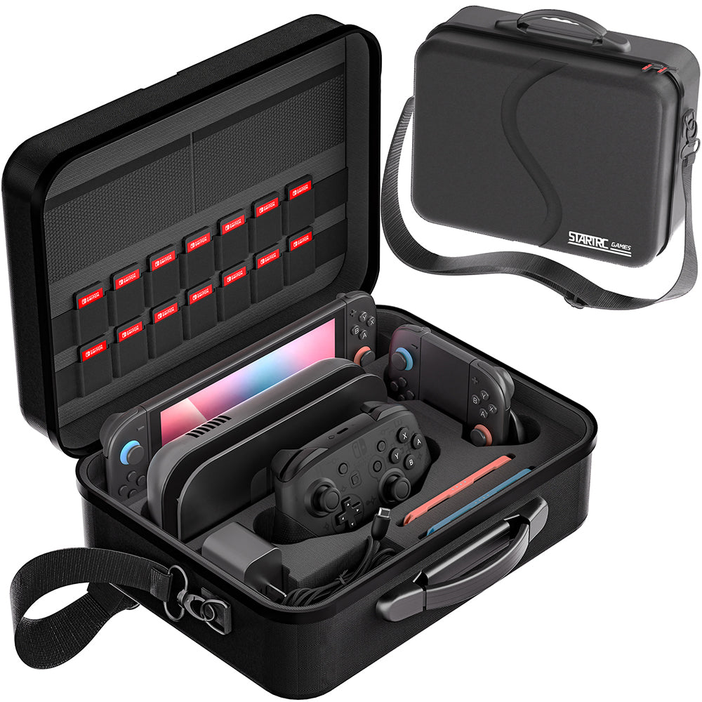 Deluxe Travel Carrying Case for Nintendo Switch 2 with Shoulder Strap and 14 Game Card Slots