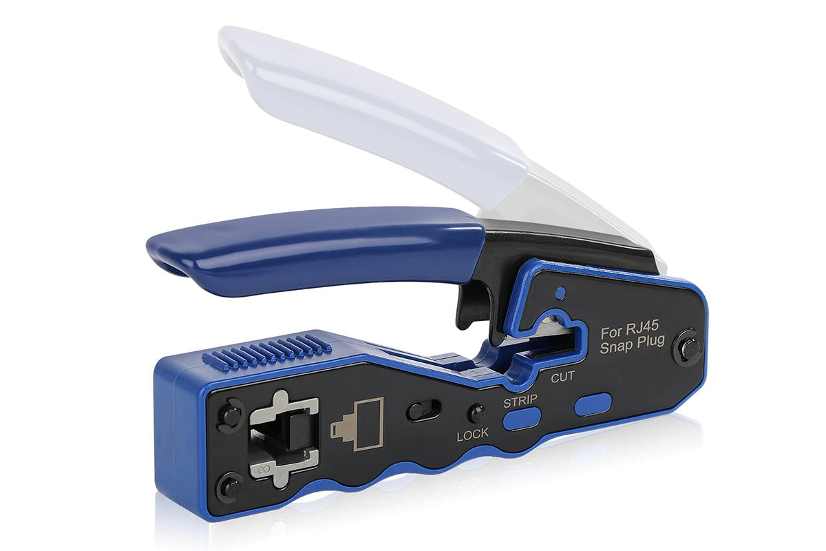 RJ45 Crimp Tool Pass Thru Ethernet Crimper for Cat5e Cat6 Cat6a 8P