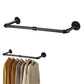 Wall Mounted Clothes Rack Industrial Pipe Hanging Rod for Closet Laundry Room