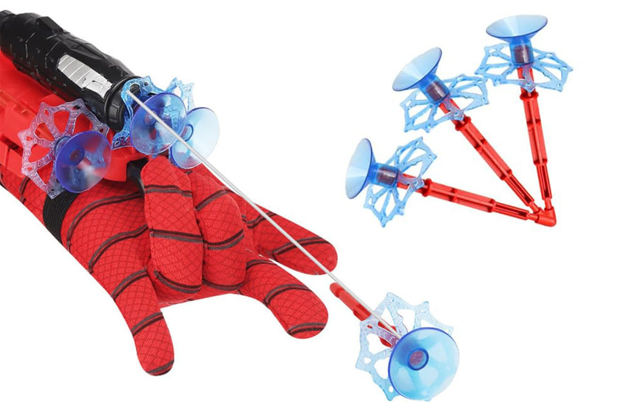 Spider Web Shooter Wrist Launcher Toy Set with Gloves Cosplay Superhero