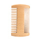 2PCS Double Sided Wooden Beard Comb for Beard Hair Portable Men Mustache Comb for Home Travel