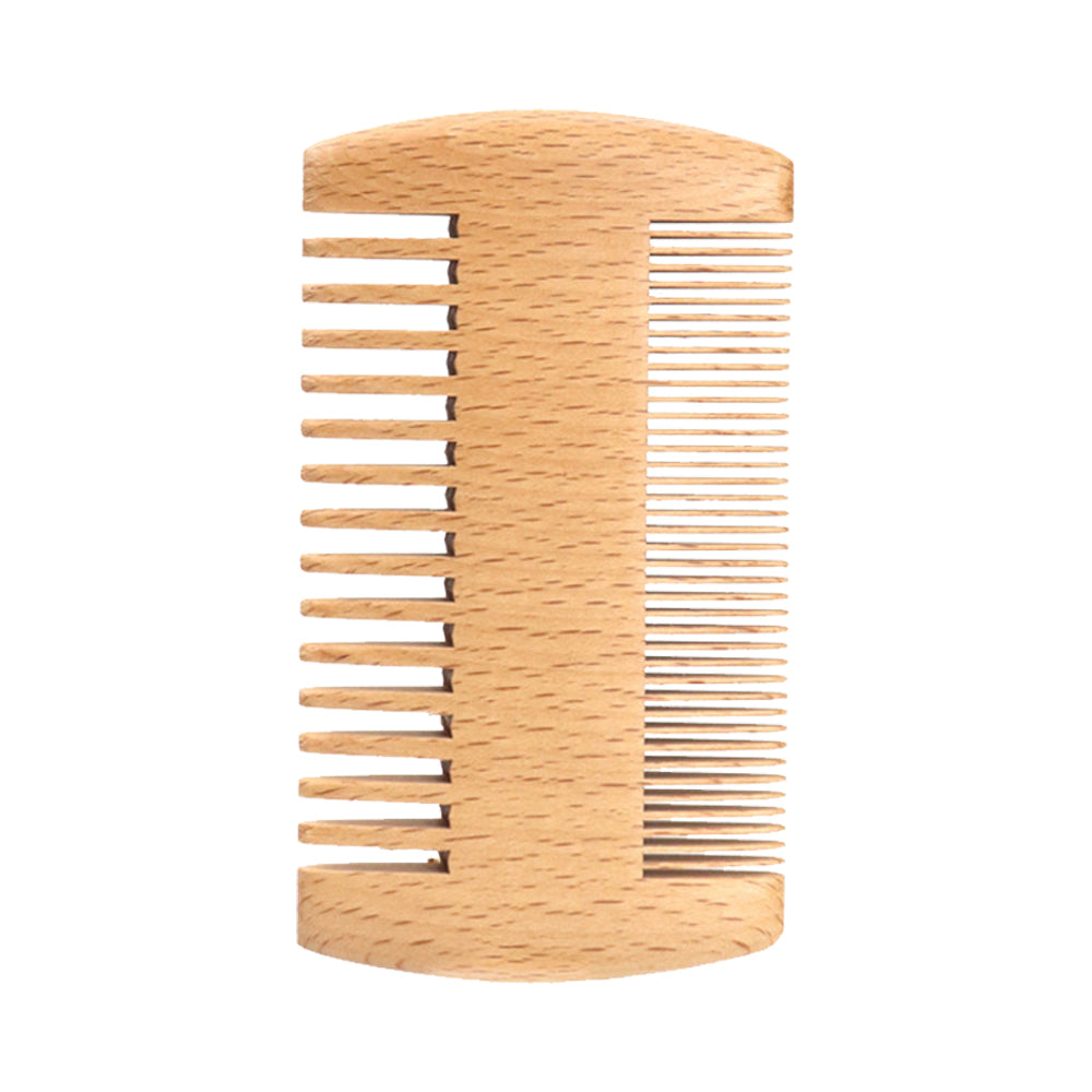 2PCS Double Sided Wooden Beard Comb for Beard Hair Portable Men Mustache Comb for Home Travel