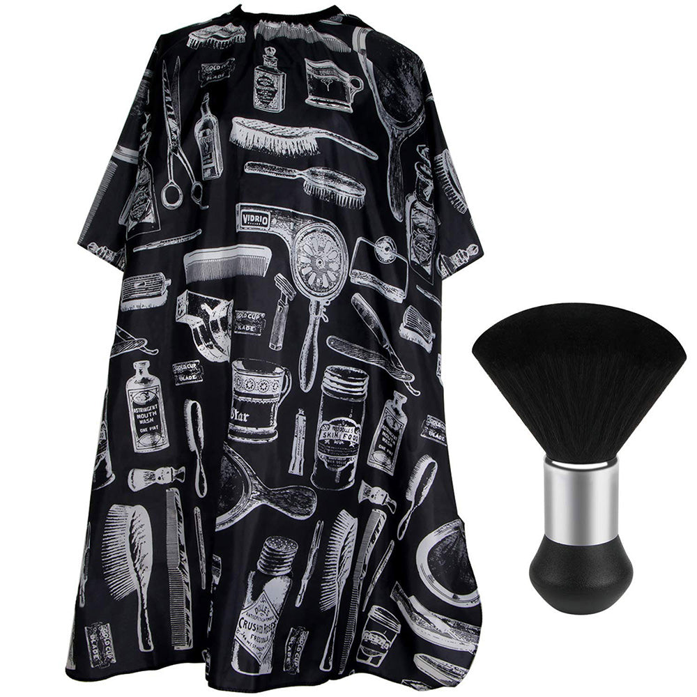 Hair Cutting Cape Set Barber Cape with Neck Duster Brush for Men Women Salon Supplies