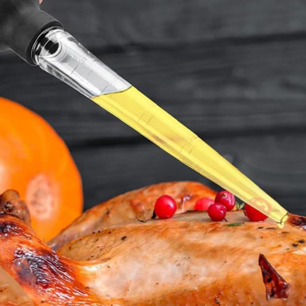Meat and Poultry Baster Heat Resistant Turkey Syringe with Cleaning Brush