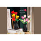 Tulip And Rose Building Blocks Set With Vase For Home Decoration